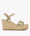 Sandales à talon compensé en corde brillantes femme
